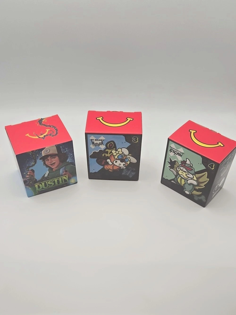 McDonald's Stranger Things Dustin & Hello Kitty Godzilla: My Melody Pompompurin